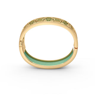 Palm Tree Green Peranakan Grace - Slim Bangle - Gold Vermeil