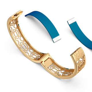 Peacock Green Peranakan Grace - Slim Bangle - Gold Vermeil