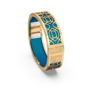 Peacock Green Peranakan Grace - Slim Bangle - Gold Vermeil