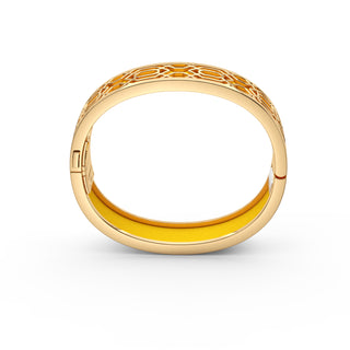 Pineapple Yellow Peranakan Grace - Slim Bangle - Gold Vermeil