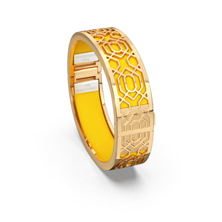 Pineapple Yellow Peranakan Grace - Slim Bangle - Gold Vermeil