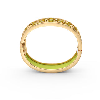 Pomelo Green Peranakan Grace - Slim Bangle - Gold Vermeil