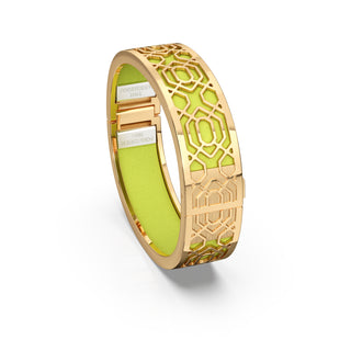 Pomelo Green Peranakan Grace - Slim Bangle - Gold Vermeil
