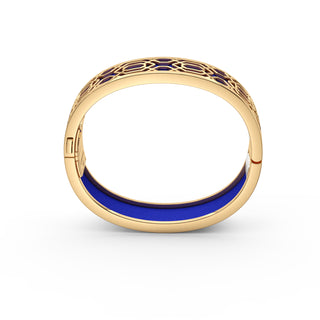 Royal Blue Peranakan Grace - Slim Bangle - Gold Vermeil