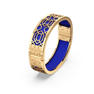 Royal Blue Peranakan Grace - Slim Bangle - Gold Vermeil