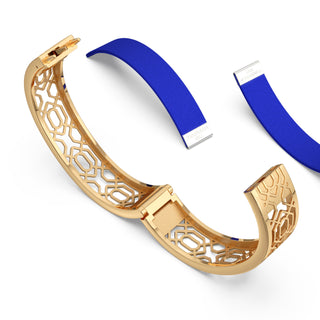 Royal Blue Peranakan Grace - Slim Bangle - Gold Vermeil