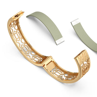 Shophouse Olive Peranakan Grace - Slim Bangle - Gold Vermeil