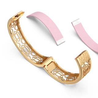 Shophouse Pink Peranakan Grace - Slim Bangle - Gold Vermeil