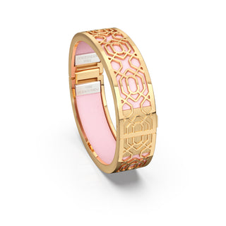 Shophouse Pink Peranakan Grace - Slim Bangle - Gold Vermeil