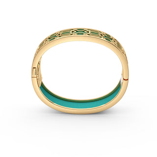 Shophouse Teal Peranakan Grace - Slim Bangle - Gold Vermeil