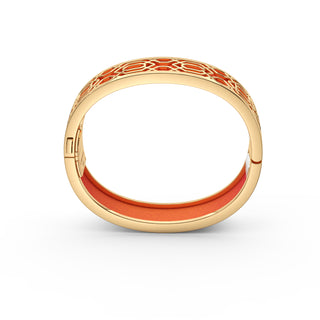 Sunset Orange Peranakan Grace - Slim Bangle - Gold Vermeil