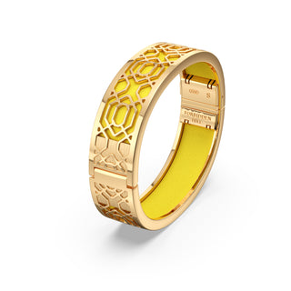 Starfruit Yellow Peranakan Grace - Slim Bangle - Gold Vermeil