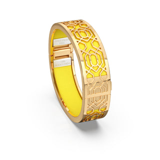 Starfruit Yellow Peranakan Grace - Slim Bangle - Gold Vermeil