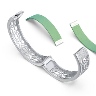 Palm Tree Green Peranakan Grace - Slim Bangle - Sterling Silver