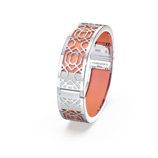 Crossandra Orange Peranakan Grace - Slim Bangle - Sterling Silver