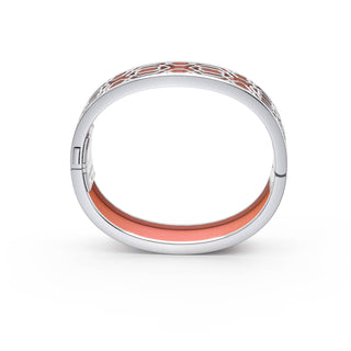 Crossandra Orange Peranakan Grace - Slim Bangle - Sterling Silver