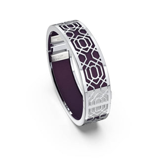 Deep Plum Peranakan Grace - Slim Bangle - Sterling Silver