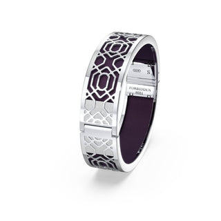 Deep Plum Peranakan Grace - Slim Bangle - Sterling Silver