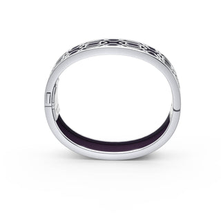 Deep Plum Peranakan Grace - Slim Bangle - Sterling Silver