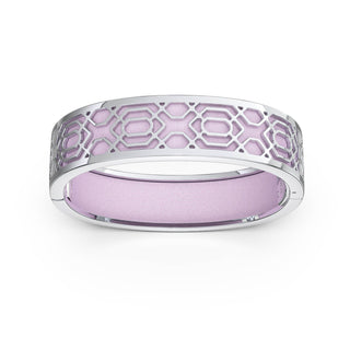 Frangipani Pink Peranakan Grace - Slim Bangle - Sterling Silver
