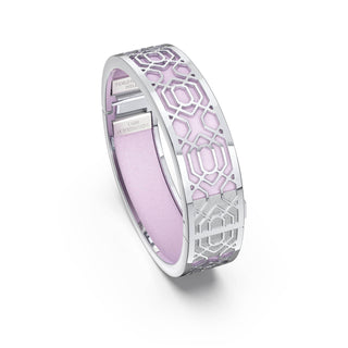 Frangipani Pink Peranakan Grace - Slim Bangle - Sterling Silver