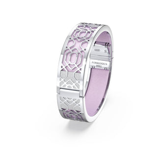 Frangipani Pink Peranakan Grace - Slim Bangle - Sterling Silver