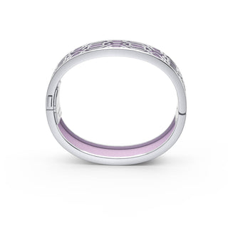 Frangipani Pink Peranakan Grace - Slim Bangle - Sterling Silver