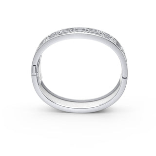 Lychee White Peranakan Grace - Slim Bangle - Sterling Silver