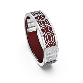 Mangosteen Red Peranakan Grace - Slim Bangle - Sterling Silver