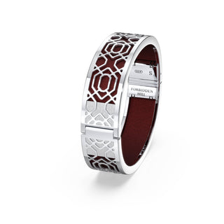 Mangosteen Red Peranakan Grace - Slim Bangle - Sterling Silver