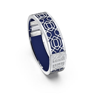 Midnight Blue Peranakan Grace - Slim Bangle - Sterling Silver