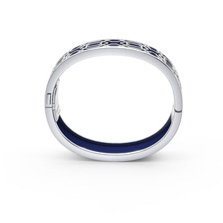 Midnight Blue Peranakan Grace - Slim Bangle - Sterling Silver