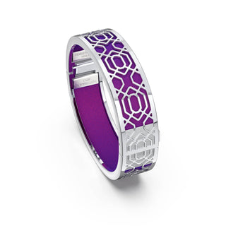 Orchid Purple Peranakan Grace - Slim Bangle - Sterling Silver