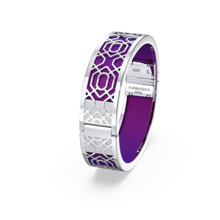 Orchid Purple Peranakan Grace - Slim Bangle - Sterling Silver