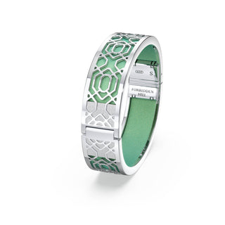 Palm Tree Green Peranakan Grace - Slim Bangle - Sterling Silver