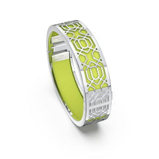 Pomelo Green Peranakan Grace - Slim Bangle - Sterling Silver