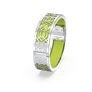 Pomelo Green Peranakan Grace - Slim Bangle - Sterling Silver