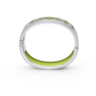 Pomelo Green Peranakan Grace - Slim Bangle - Sterling Silver