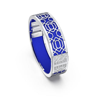 Royal Blue Peranakan Grace - Slim Bangle - Sterling Silver