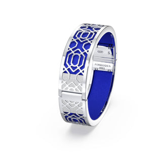 Royal Blue Peranakan Grace - Slim Bangle - Sterling Silver