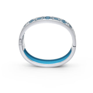 Turquoise Blue Peranakan Grace - Slim Bangle - Sterling Silver