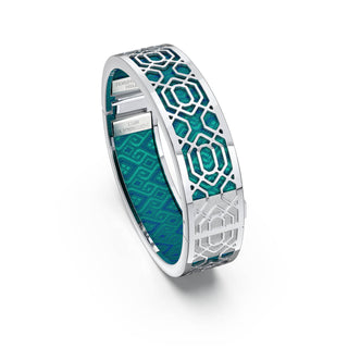 Andaman Green Peranakan Grace - Slim Bangle - Sterling Silver