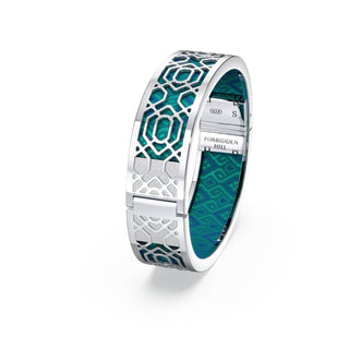 Andaman Green Peranakan Grace - Slim Bangle - Sterling Silver