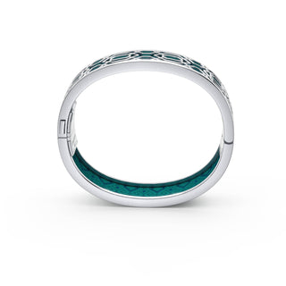 Andaman Green Peranakan Grace - Slim Bangle - Sterling Silver