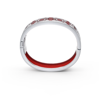 Dragon Red Peranakan Grace - Slim Bangle - Sterling Silver
