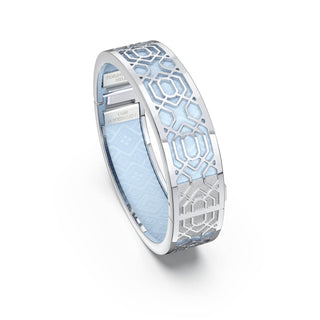 Mist Blue Peranakan Grace - Slim Bangle - Sterling Silver