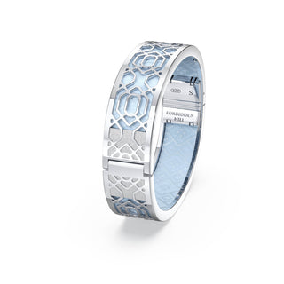 Mist Blue Peranakan Grace - Slim Bangle - Sterling Silver