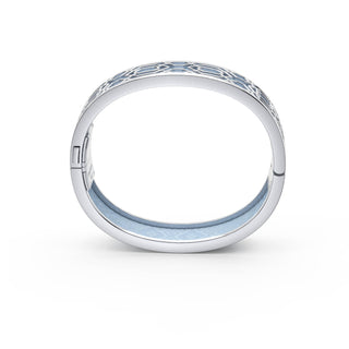 Mist Blue Peranakan Grace - Slim Bangle - Sterling Silver