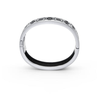 Obsidian Black Peranakan Grace - Slim Bangle - Sterling Silver