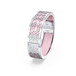 Rose Syrup Pink Peranakan Grace - Slim Bangle - Sterling Silver